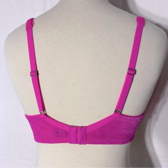 Victorias Secret Hot Pink Lace Body By Victoria Push Up Bra 36D - Picture 5 of 12